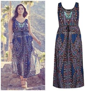 Size 16 City Chic Biba Printed Maxi Dress